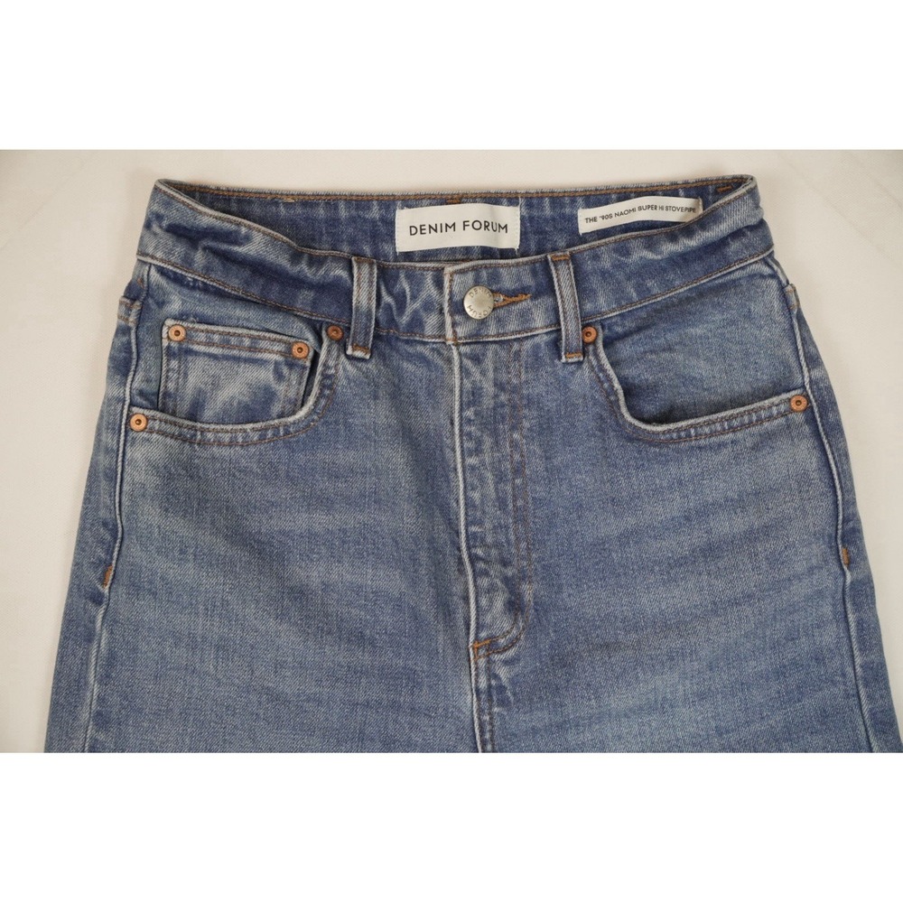 Aritzia Denim Forum The '90s Naomi Super Hi Stovepipe Jeans Size 25 Blue - Picture 2 of 6
